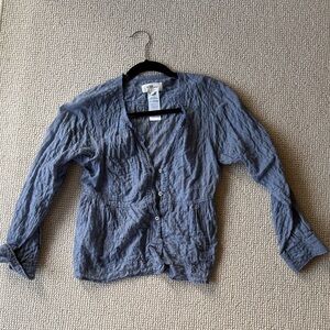Elegant Blue Button-Up Blouse